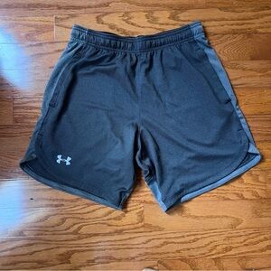 Mens large Under Armour two tone gray shorts.